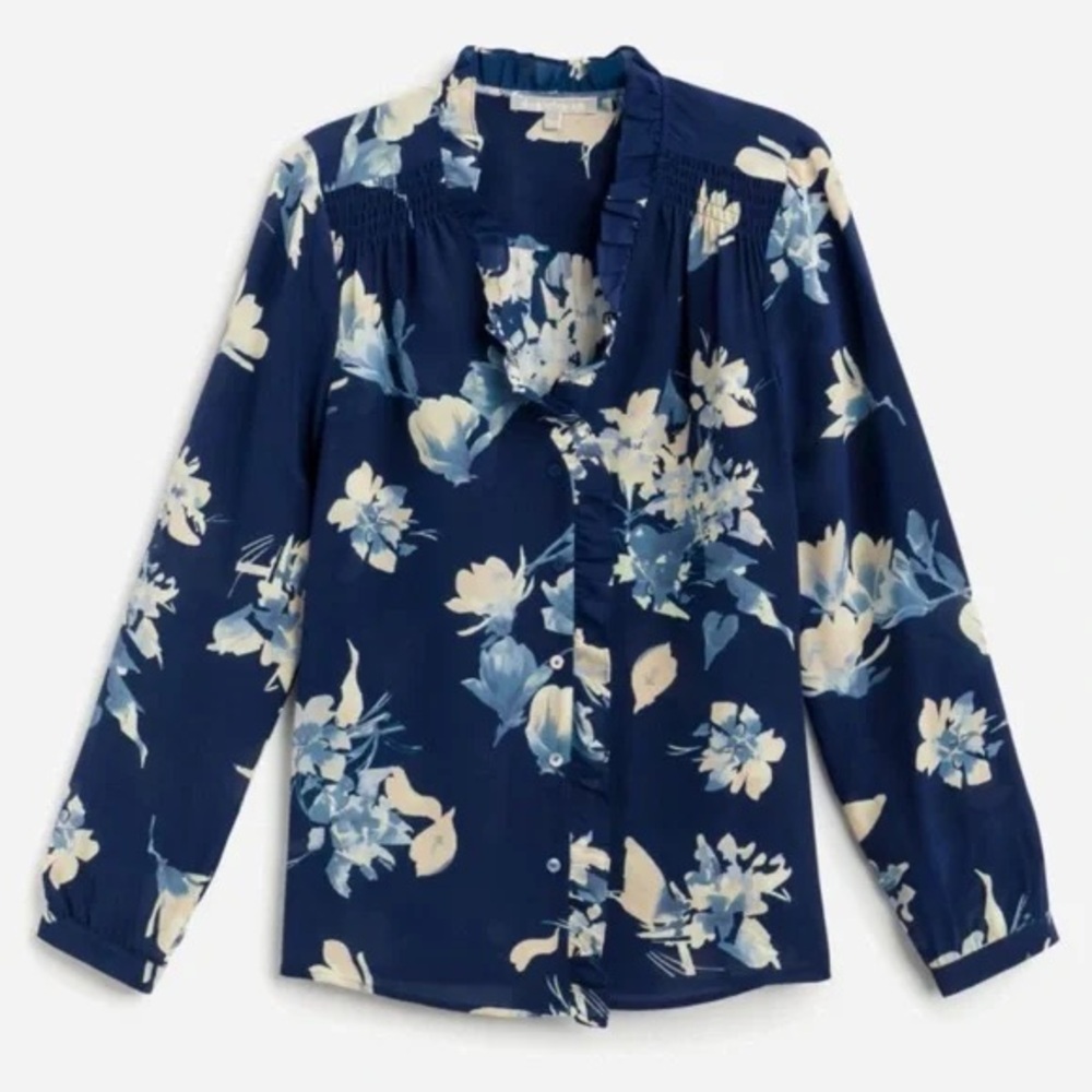 Daniel Rainn Blue Floral Blouse